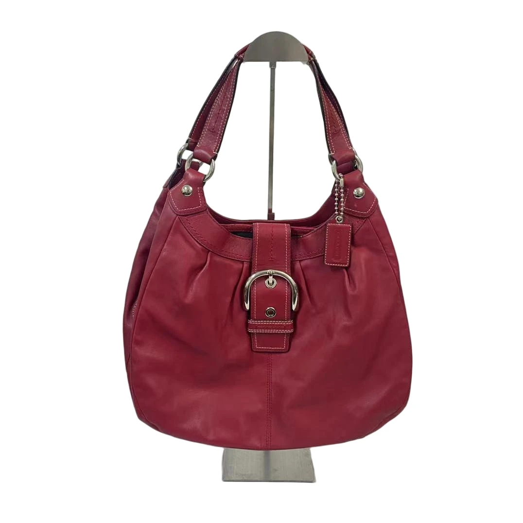 95新 COACH/蔻驰 红色全皮单肩腋下手提包  AF-10946-B