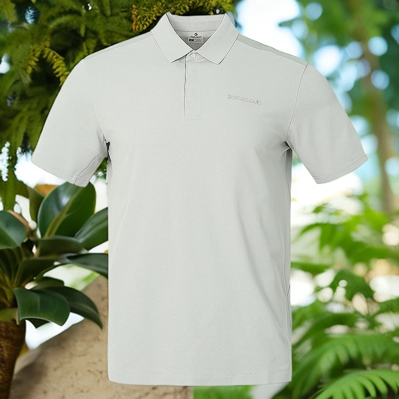 RockCloud/岩云男士夏季舒适吸湿速干防晒珠地翻领POLO短袖衫