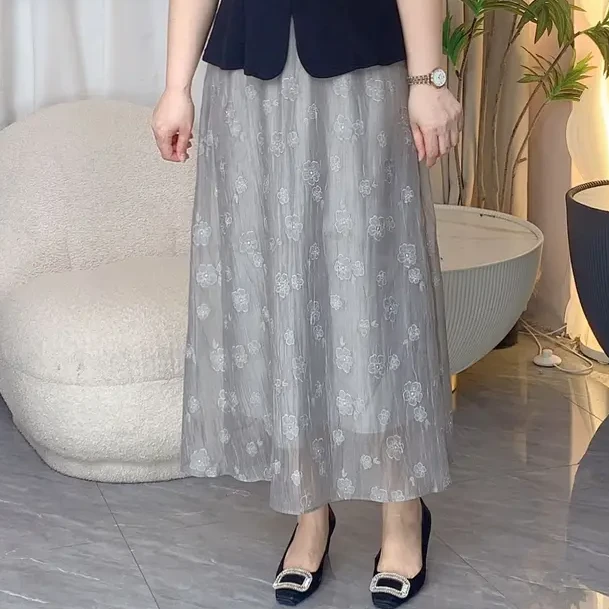 1【半身裙】2025年夏款剪花仙女半身裙高级气质款 时尚百搭夏款
