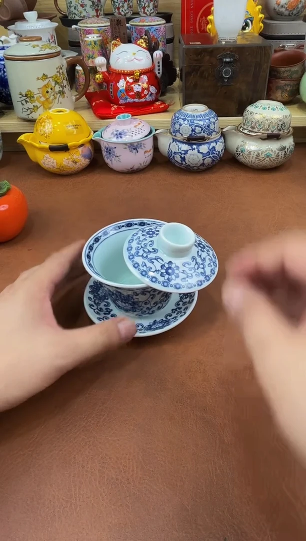 陶瓷茶具摆件旅行套组