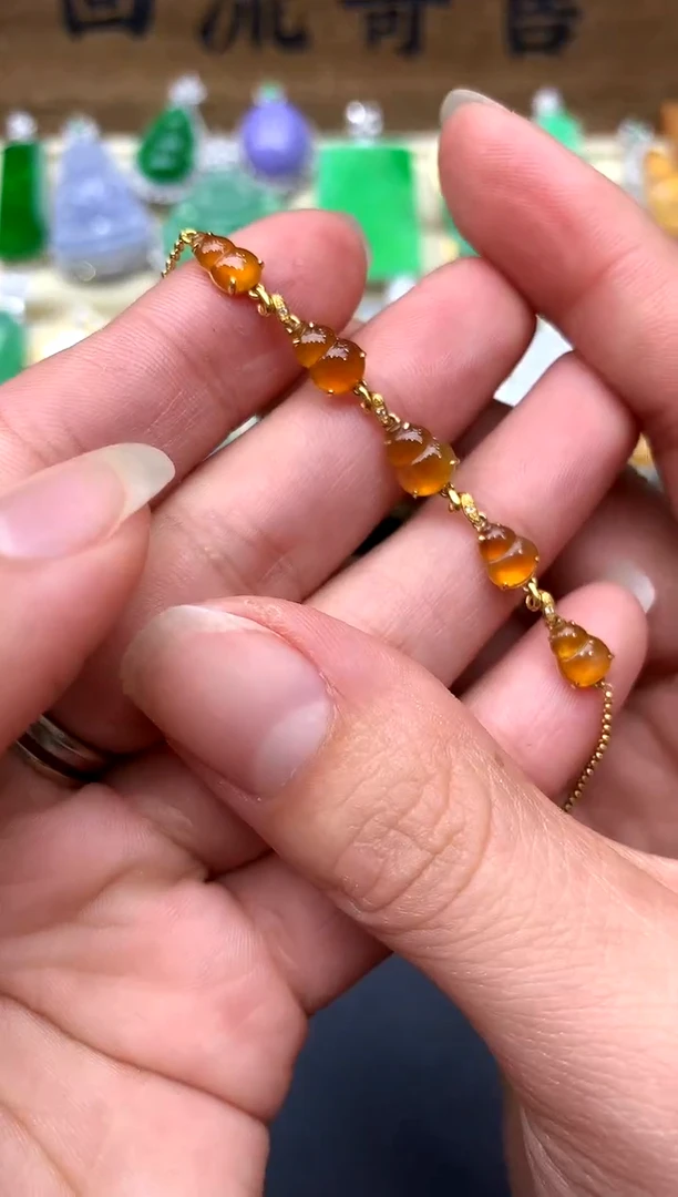 【闪购商品】翡翠手链18K金镶嵌325-中国好珍宝