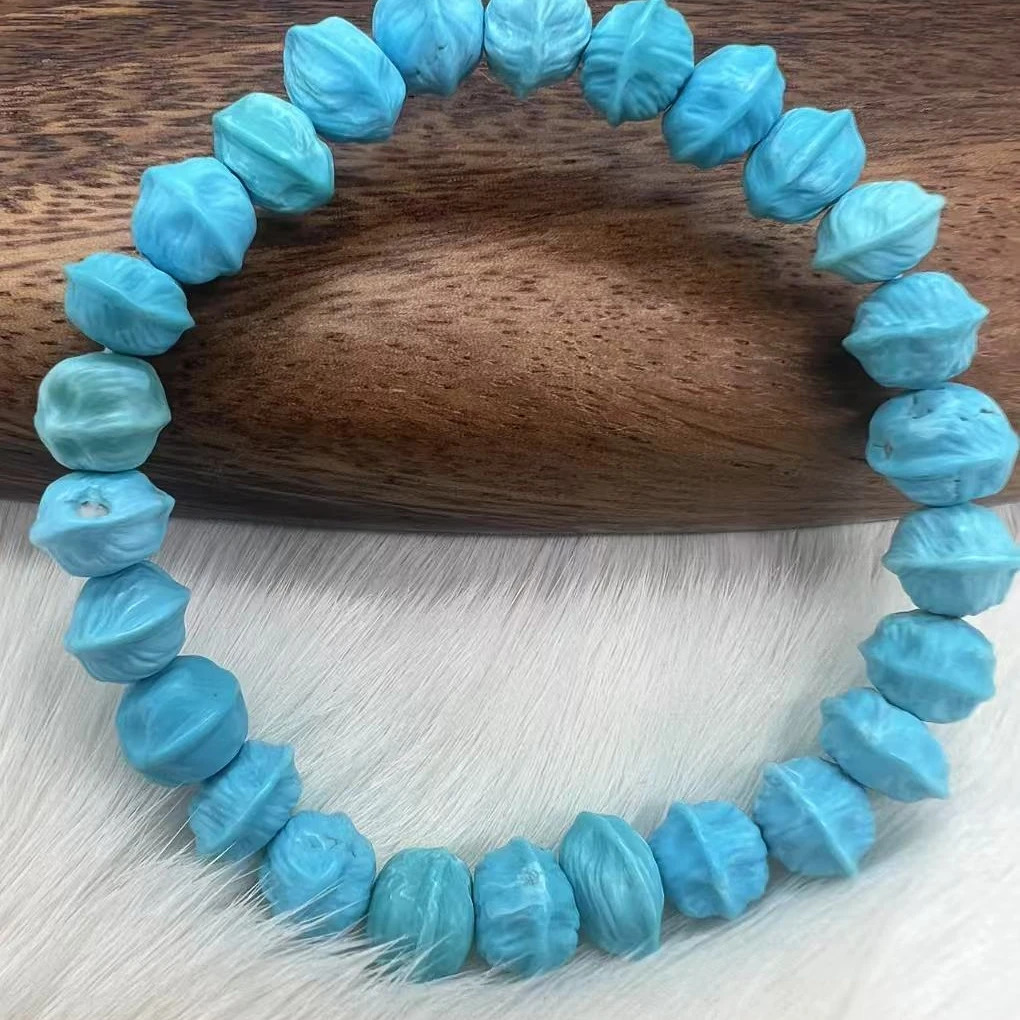 天然原矿绿松石云盖寺百香籽