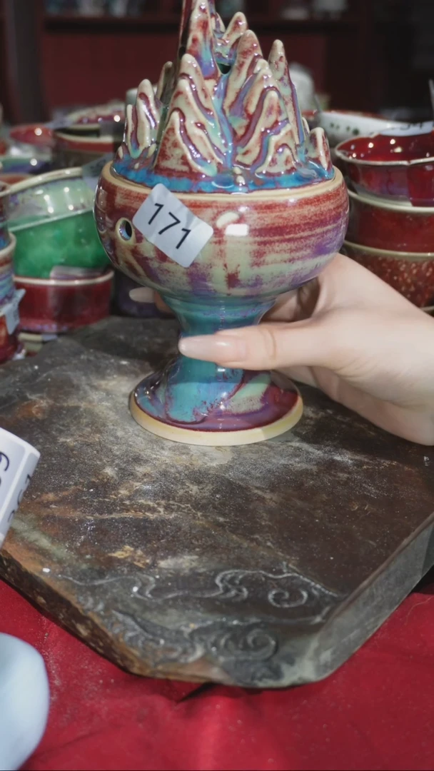 摆件精品窑变钧瓷茶器
