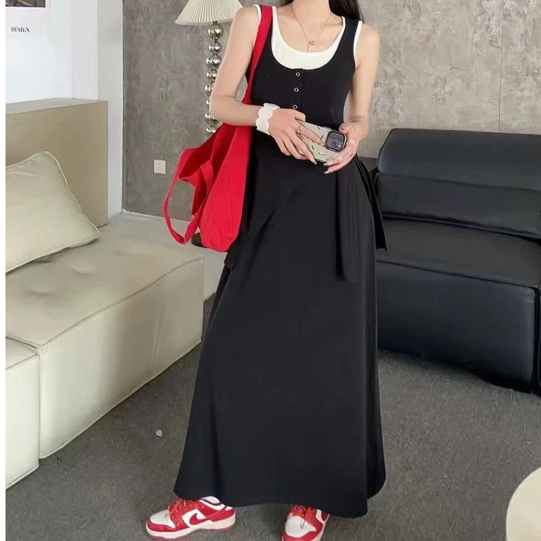 武汉琴姐[裙]夏季新款圆领设计时尚裙裙长120公分左右922#