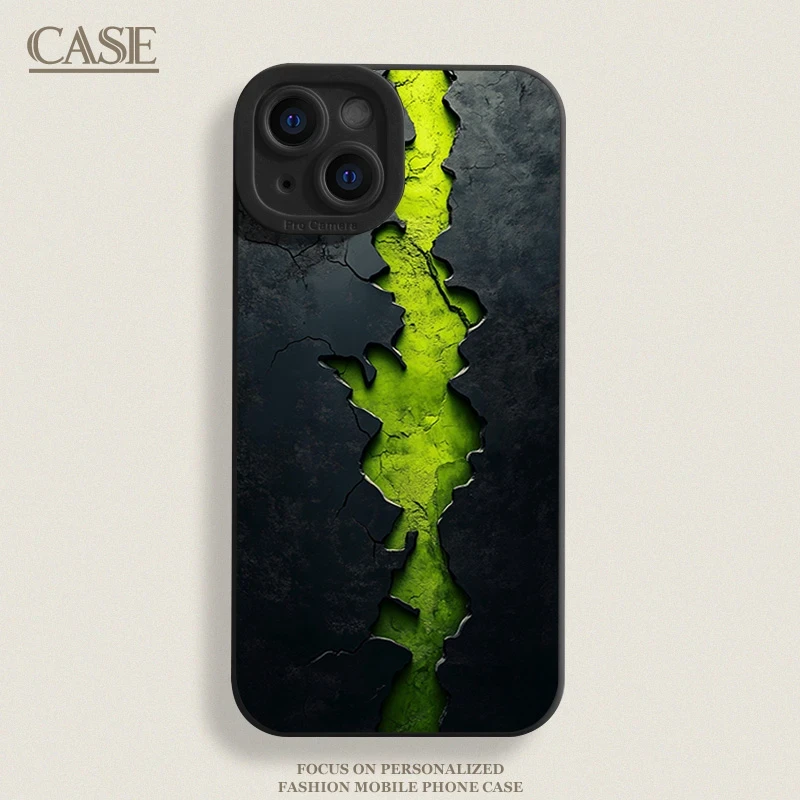 绿色岩浆适用iphone16天使眼15/14手机壳苹果iPhone13卡通12/11新
