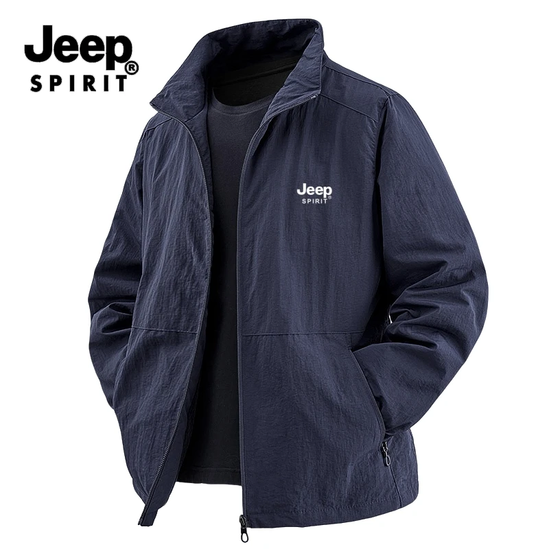 JEEP吉普夹克外套男2025春秋季新款休闲宽松男士大码立领户外上衣