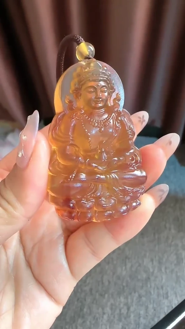 【闪购商品】琥珀颈饰未镶嵌度母观音#96