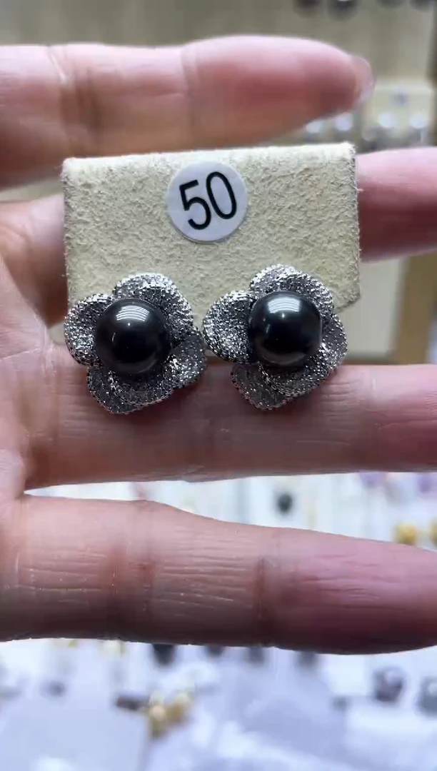 【闪购商品】海水珍珠耳饰银S925镶嵌2