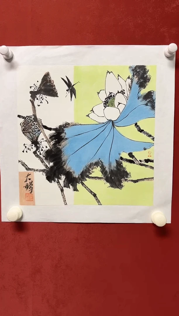 国画张大鹏 画心 35*35