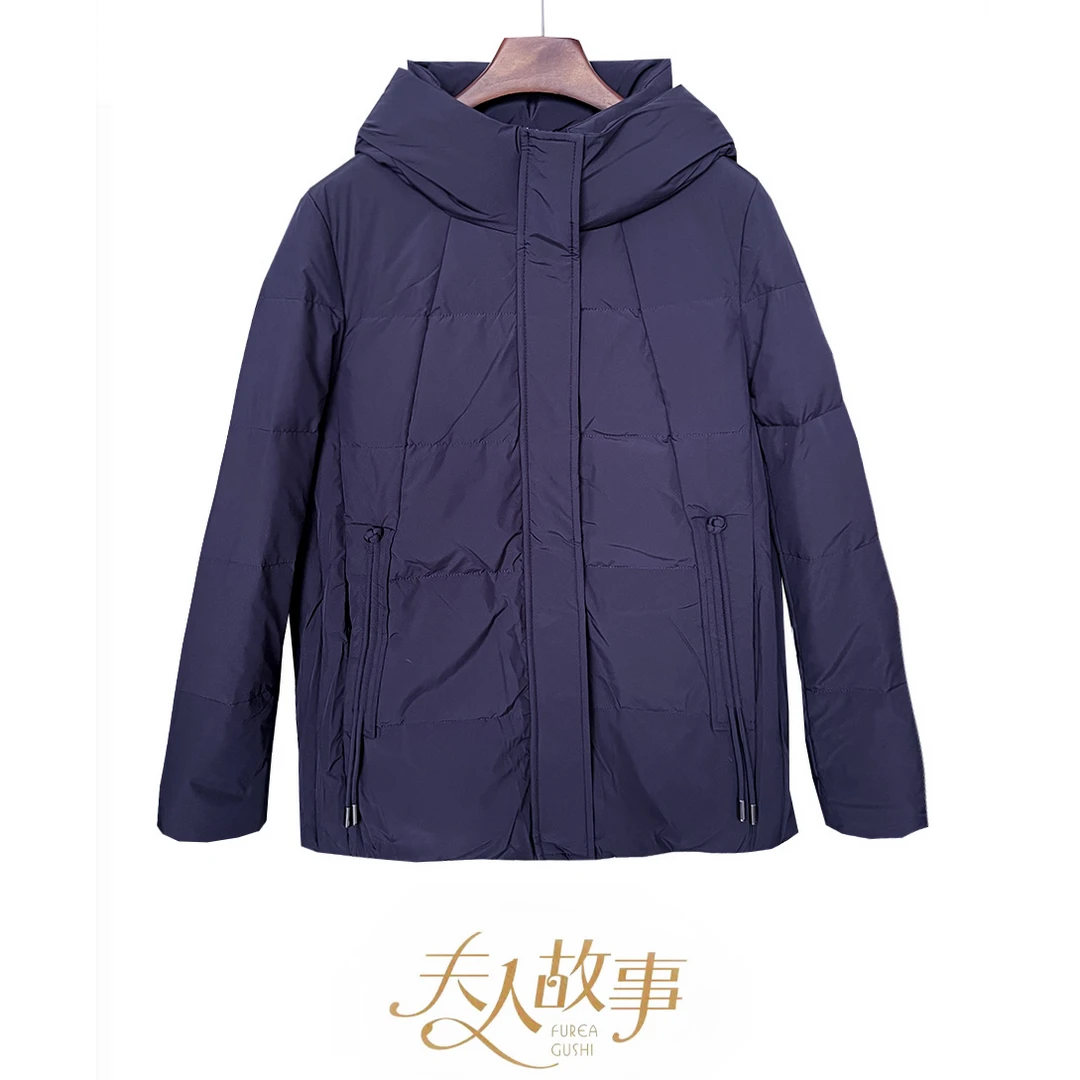 FUREAGUSHI/夫人故事冬季新款中老年白鸭绒女款短款羽绒服Y065