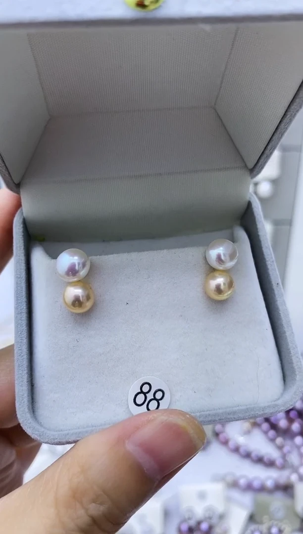 银S925镶嵌淡水珍珠耳饰88