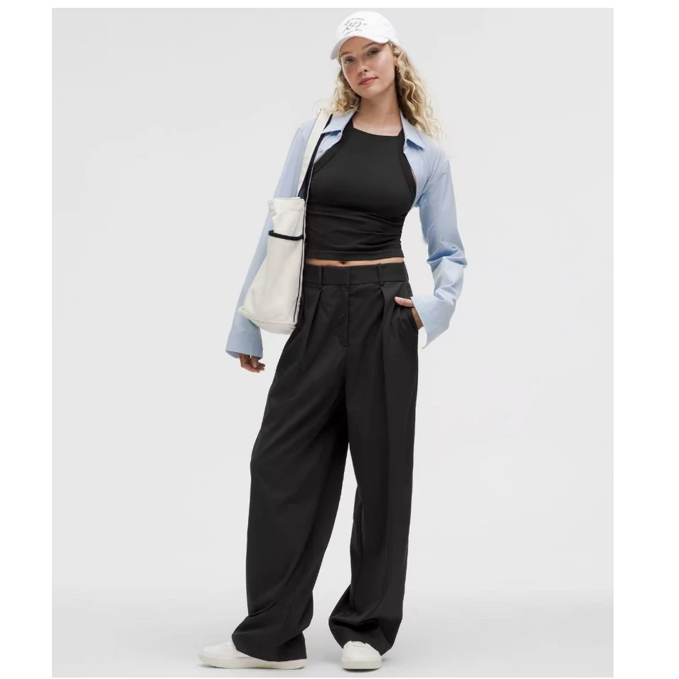 lululemon/露露乐蒙Pleat-Front 女士高腰夏季西装裤32寸