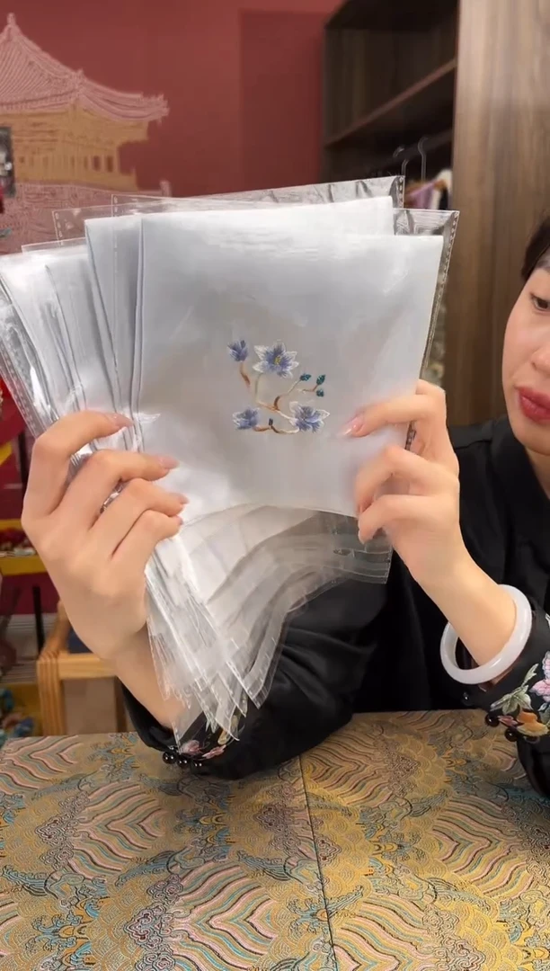 【闪购商品】刺绣苏绣手工刺绣100桑蚕丝手帕