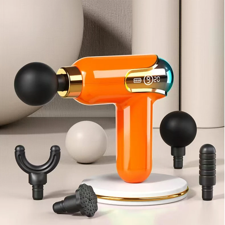 迷你电动筋膜枪肌肉按摩器震动冲击便携热敷多档调节数显