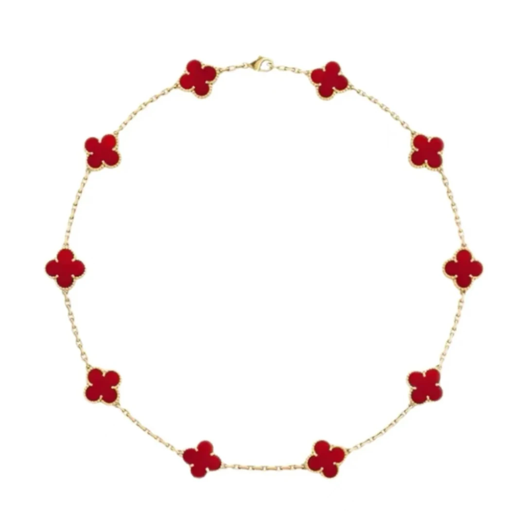 合金项链 十花项链四叶草幸运lucky小清新文艺少女气质百搭