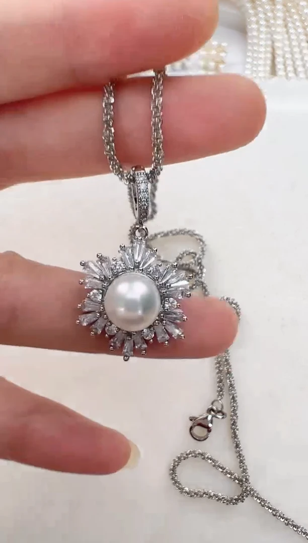 【闪购商品】淡水珍珠颈饰合金银色雪花