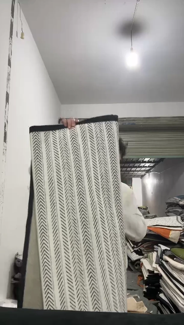 雪尼尔90*300黑色鱼骨纹