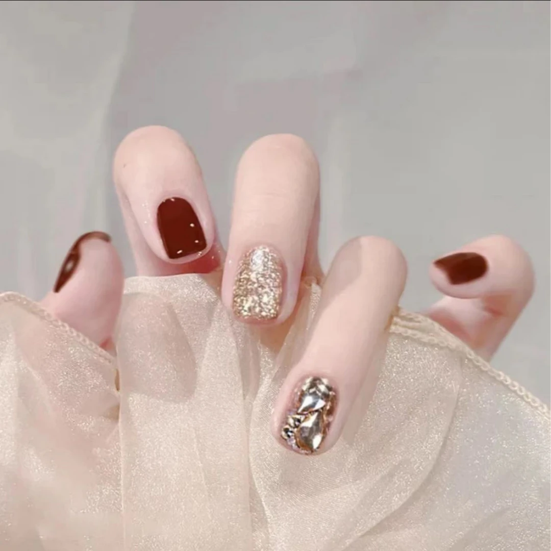 圣诞细闪钻-纯手工美甲 可重复穿戴 十片装