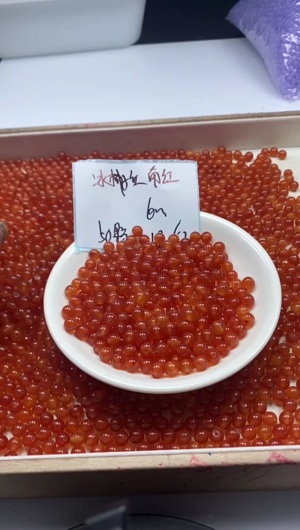 【闪购商品】玛瑙/玉髓颈饰未镶嵌w87冰柿子红南红6mm*50颗