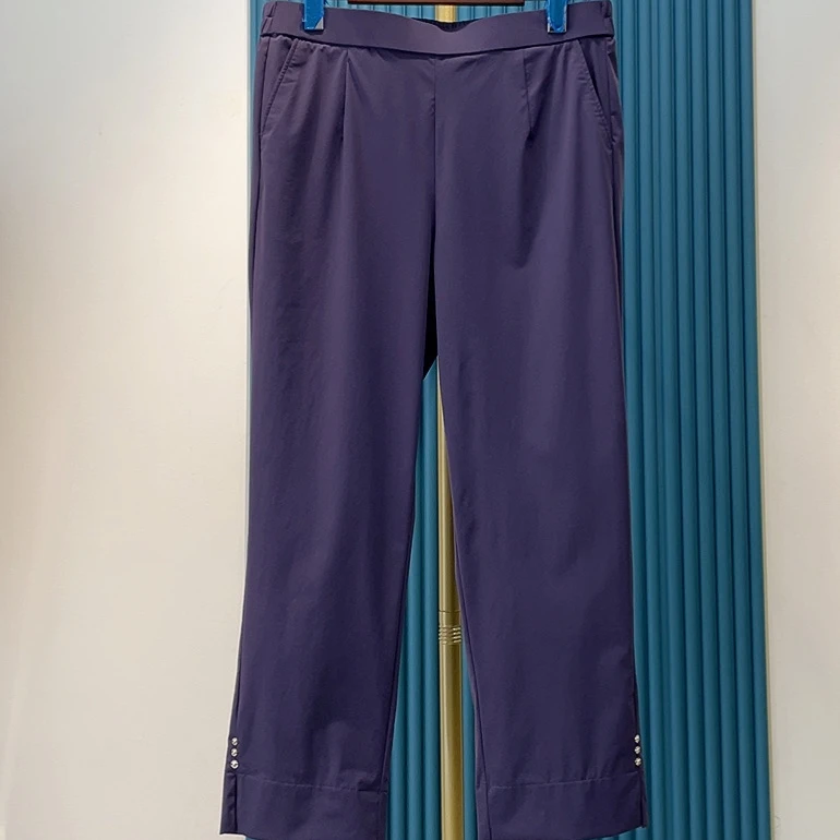 2025夏季新款大码女装时尚休闲九分烟管裤  88092-1