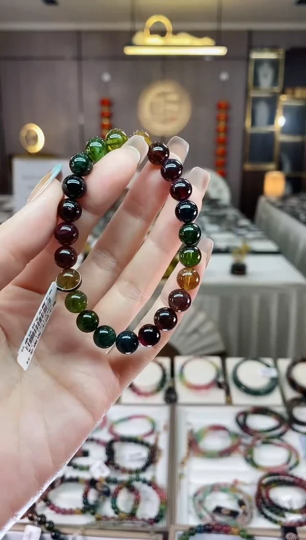 【闪购商品】碧玺单圈手串8mm+未镶嵌一物一证dan