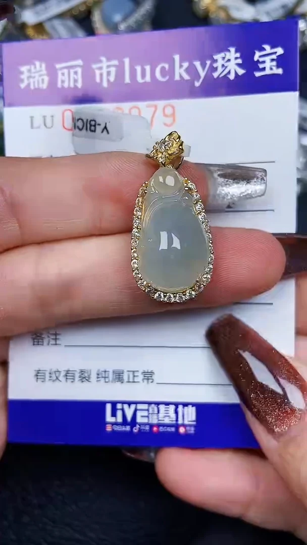 颈饰银S925镶嵌翡翠9079