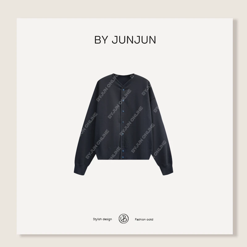 BYJUNJUN【蓝纽扣】定制内刷毛卫衣开衫秋季韩系女装