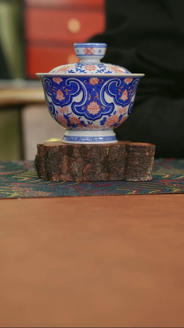 摆件陶微瑕大盖碗如意