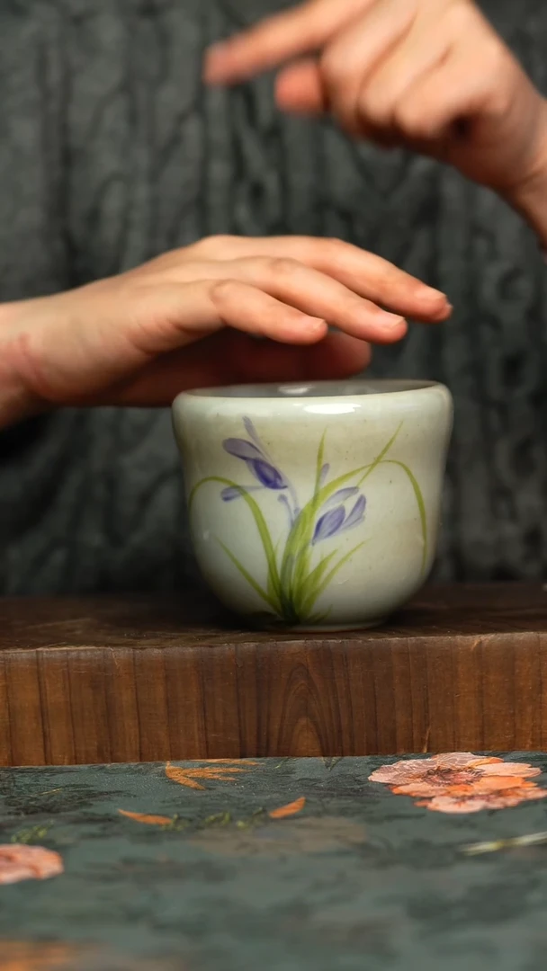 杯釉下彩手工手绘同款陶器