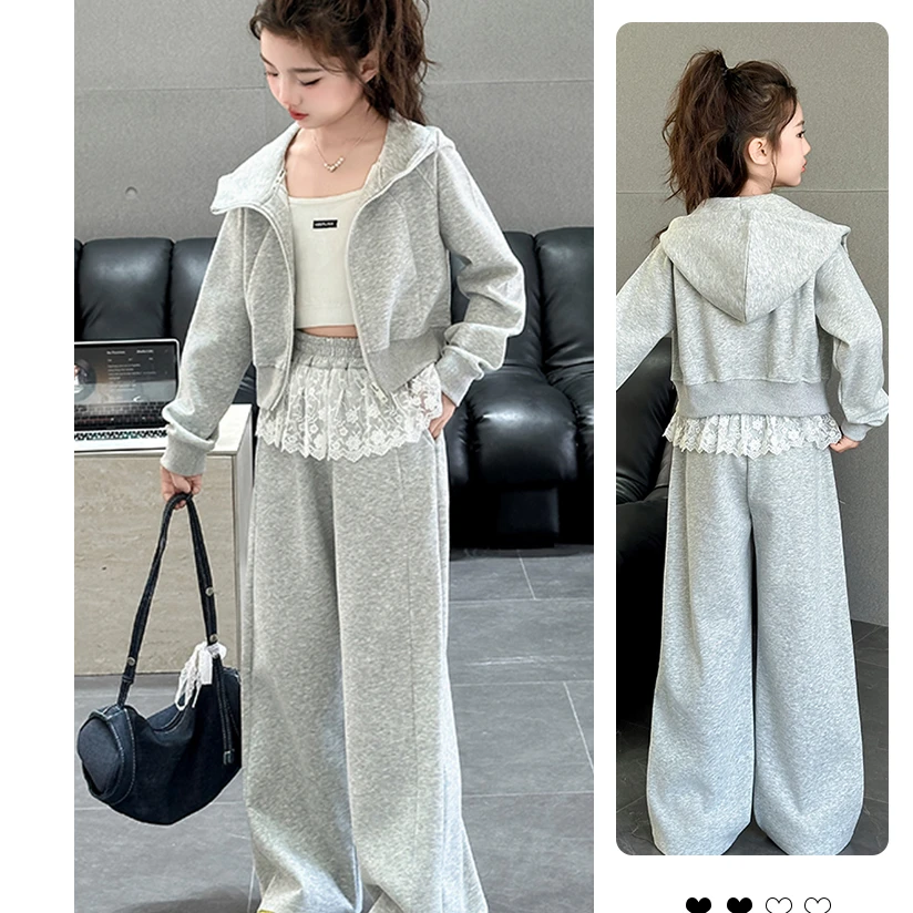 女童秋装套装2025新款洋气女孩大童秋季运动衣服儿童春秋外套童装