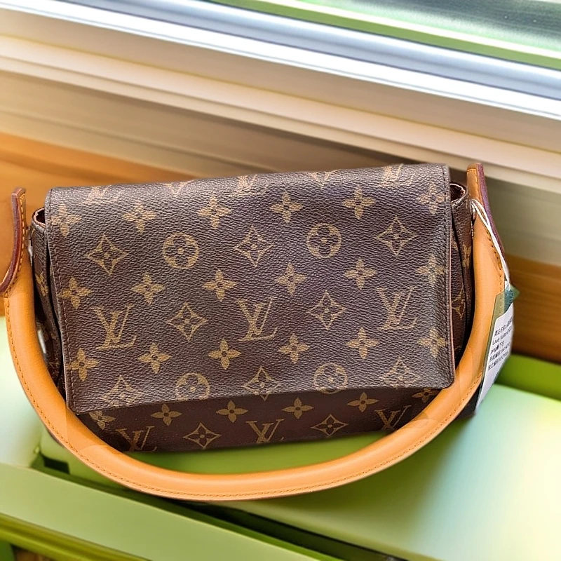 95新 LouisVuitton/路易威登 老花Looping腋下包 1141 4010