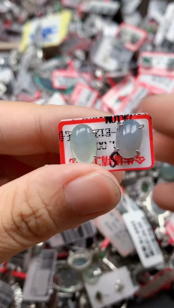 银S925镶嵌戒指翡翠天然A货缅甸翡翠