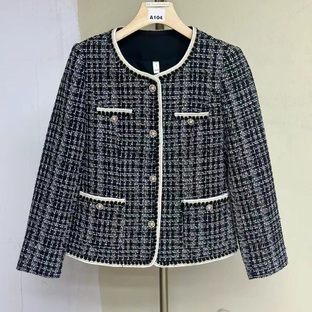 【JX0030黑色外套气质】25时尚休闲百搭女士春秋外套小香风短款上衣