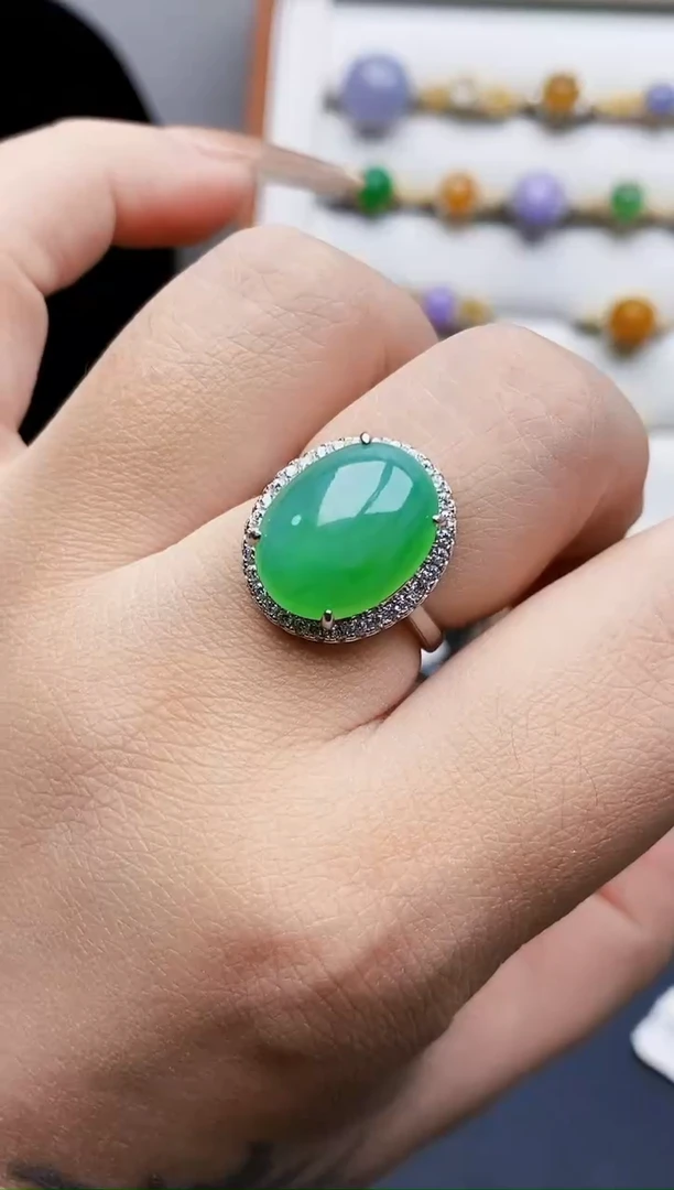 银S925镶嵌戒指翡翠愿****往0102