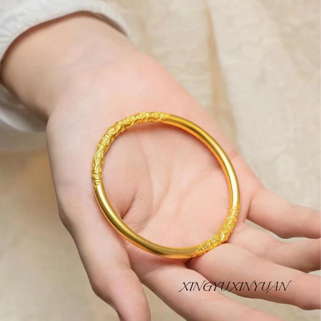 合金手镯 繁花手镯 复古时尚百搭精美简约手镯卷草纹手镯21147