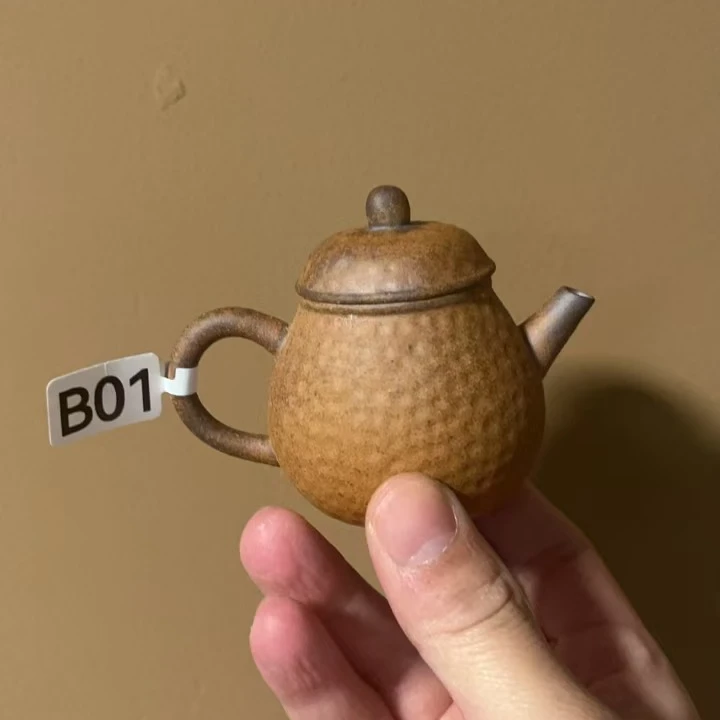 B01锤纹壶75cc手工器柴烧壶老岩泥磨砂感茶壶