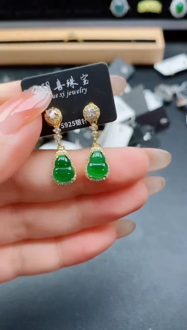 银S925镶嵌戒指翡翠1