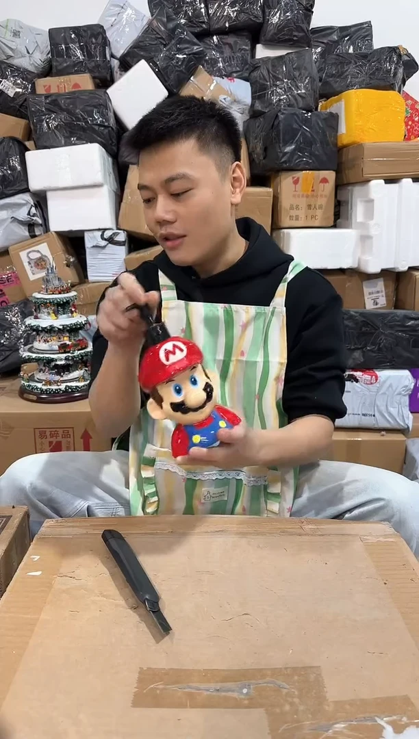 瓷片马里奥按压瓶