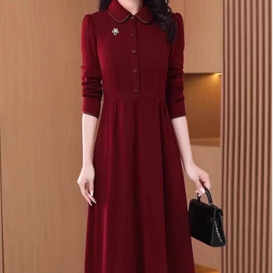 YMJ-早春新款高腰显瘦旗袍连衣裙