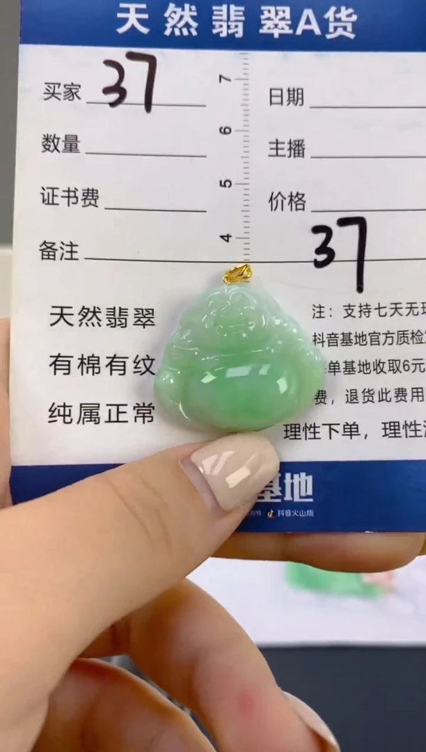 翡翠18K金镶嵌颈饰天然A货翡翠