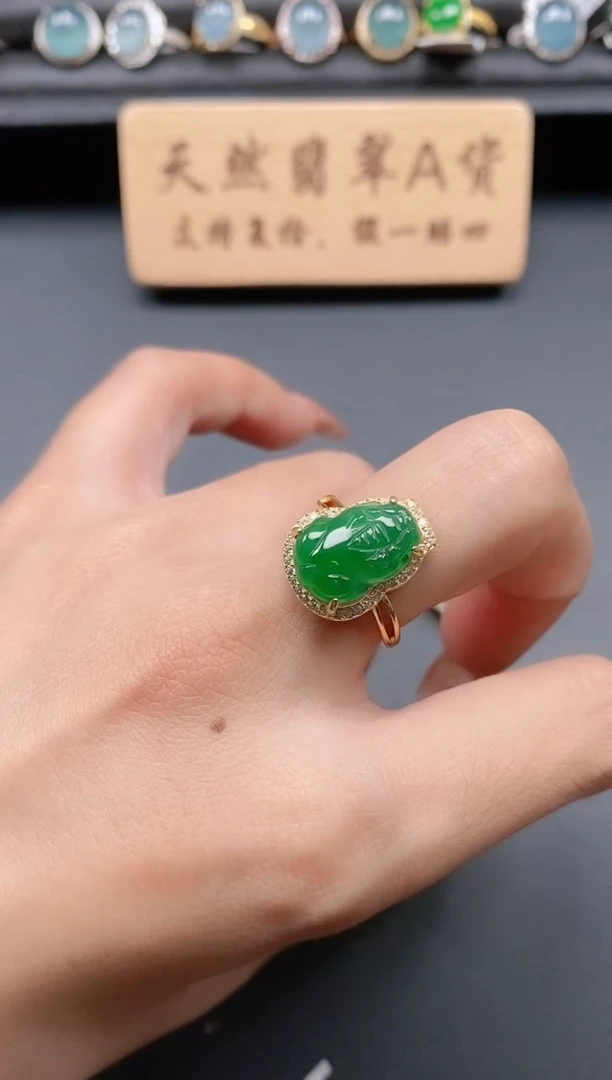 银S925镶嵌戒指翡翠11