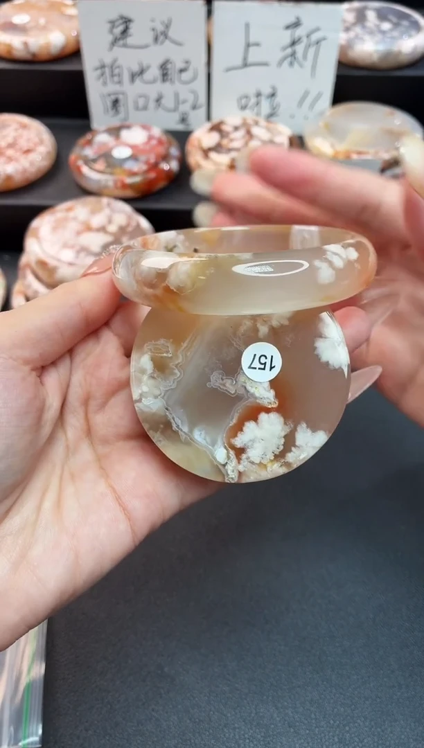手镯玛瑙/玉髓未镶嵌石英质玉58圈(赠送镯心)圈口建议拍大