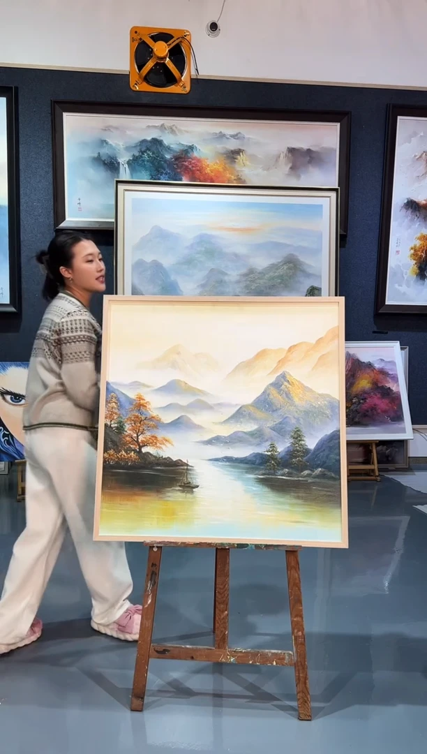 【闪购商品】油画48号 80*80 山水-手绘油画