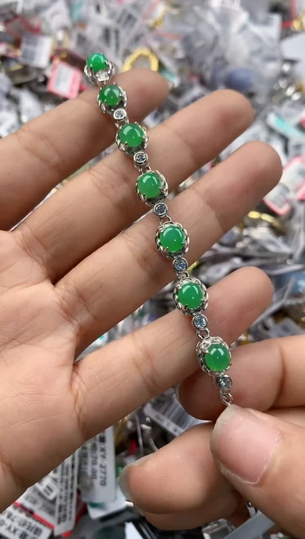 银S925镶嵌戒指翡翠999----4