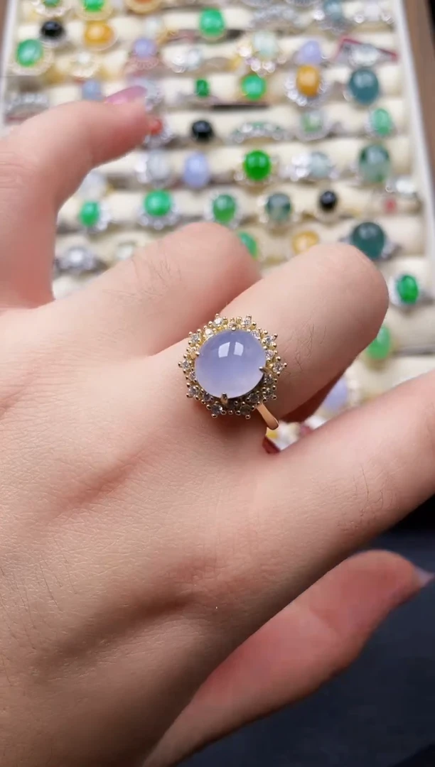 银S925镶嵌戒指翡翠194