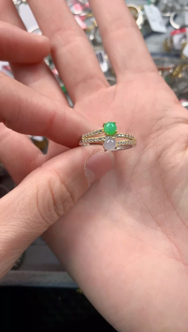 银S925镶嵌戒指翡翠222   7