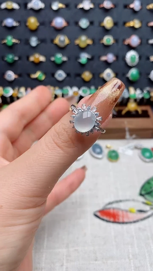 银S925镶嵌戒指翡翠.