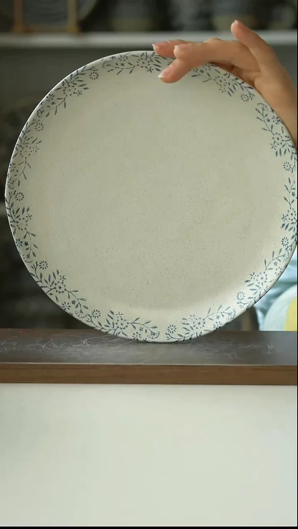 陶Hitable冰湖蓝牛排盘23cm@4-2@