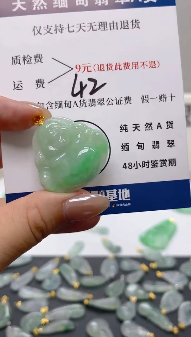 颈饰18K金镶嵌翡翠天然A货翡翠