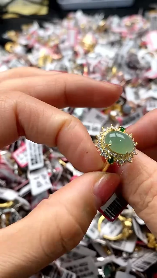 【闪购商品】翡翠戒指银S925镶嵌6666666    8